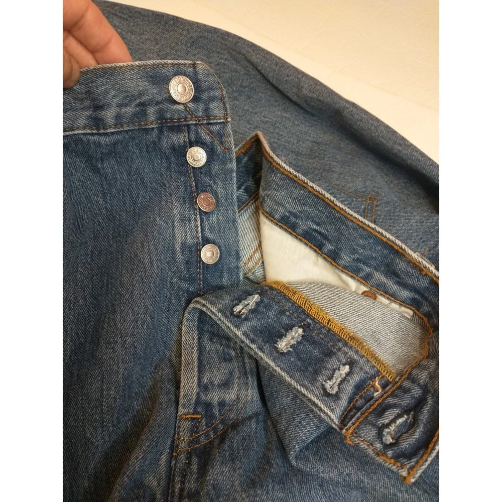 Levis 501 Jeans‎ Men 42x30 Blue Button Fly Original Straight Authentic
